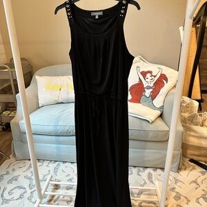 NY Collection Black Maxi Dress with Studded Straps